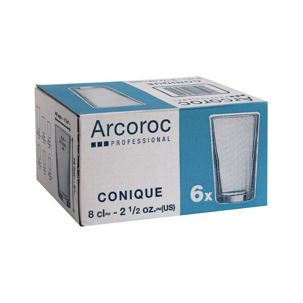 Becher Arcoroc Conique Durchsichtig Glas (6 Stück) (8 cl)