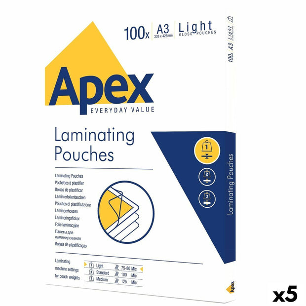 Laminating Pouches Fellowes 100 Pieces Transparent A3 (5 Units)