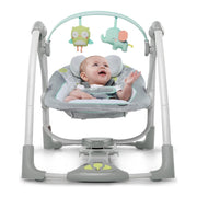 Rocking Chair Compact Swing - Hugs & Hoots Grey White Baby