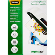 Covers Fellowes Laminator 100 Units Transparent Shine A4