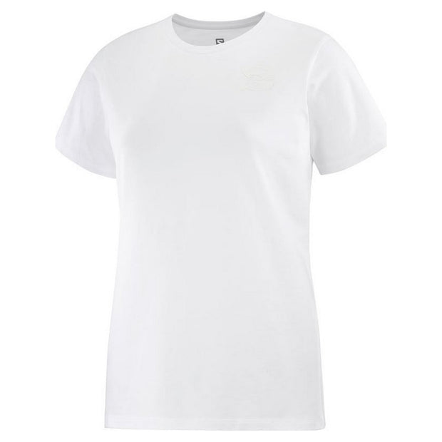 Damen Kurzarm-T-Shirt Salomon Small Logo Weiß