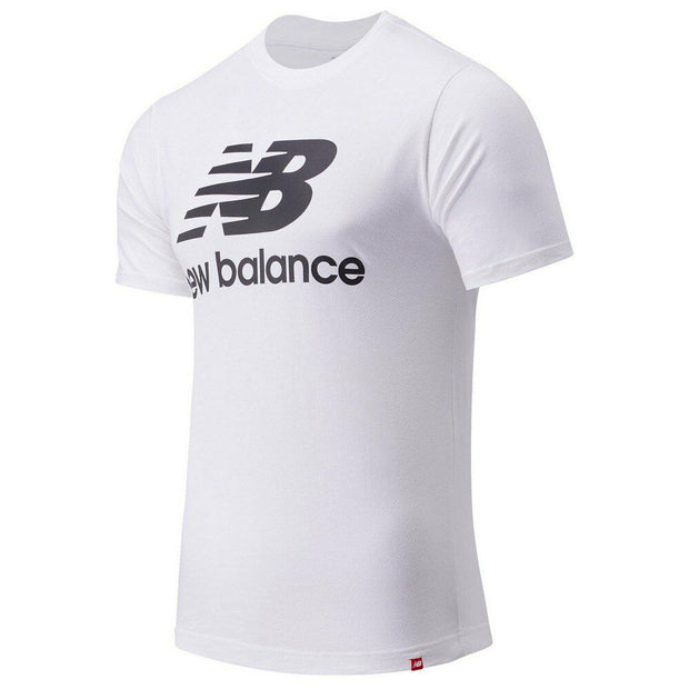 Herren Kurzarm-T-Shirt New Balance Essentials Stacked Weiß