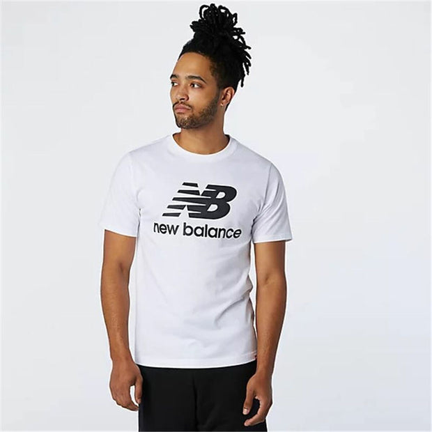 Herren Kurzarm-T-Shirt New Balance Essentials Stacked Weiß
