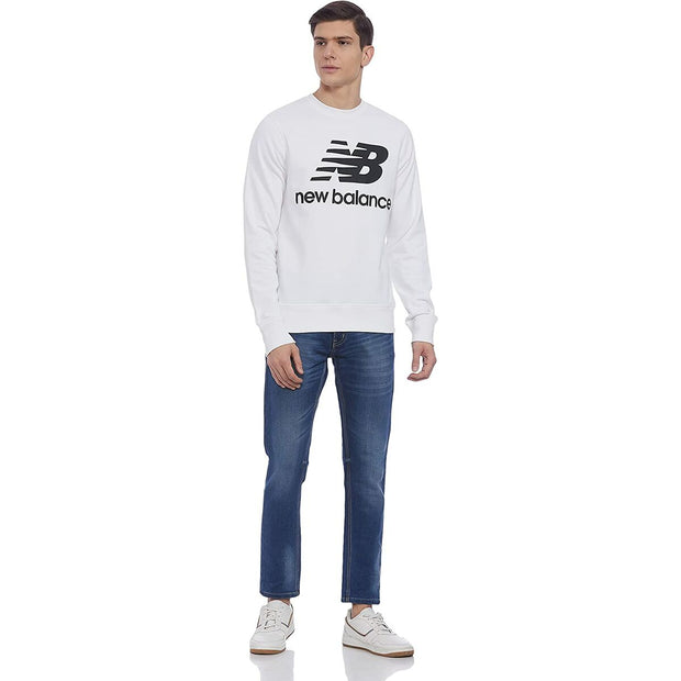 Herren Sweater ohne Kapuze New Balance MT03560 Weiß
