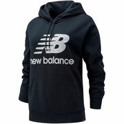 Damen Sweater mit Kapuze New Balance Essentials Stacked Logo Schwarz