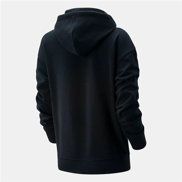 Damen Sweater mit Kapuze New Balance Essentials Stacked Logo Schwarz