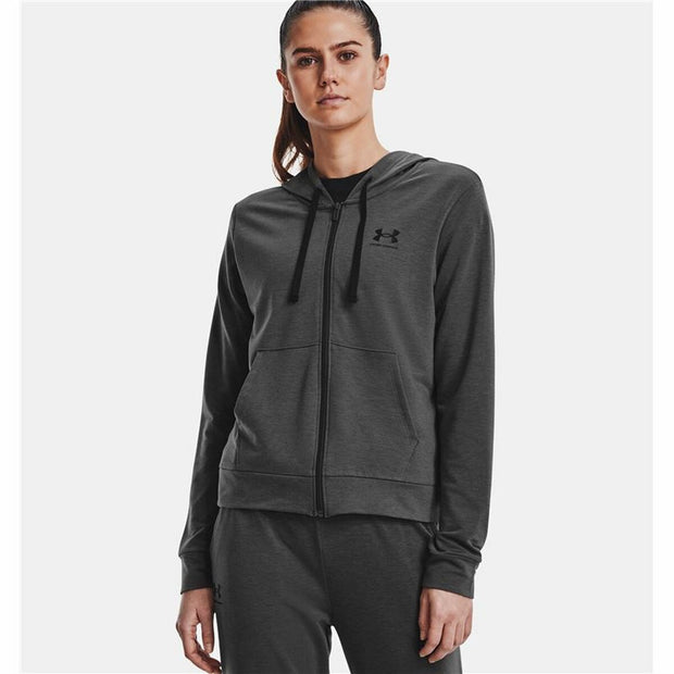 Damen Sweater mit Kapuze Under Armour Rival Terry FZ Mit Kapuze Dunkelgrau