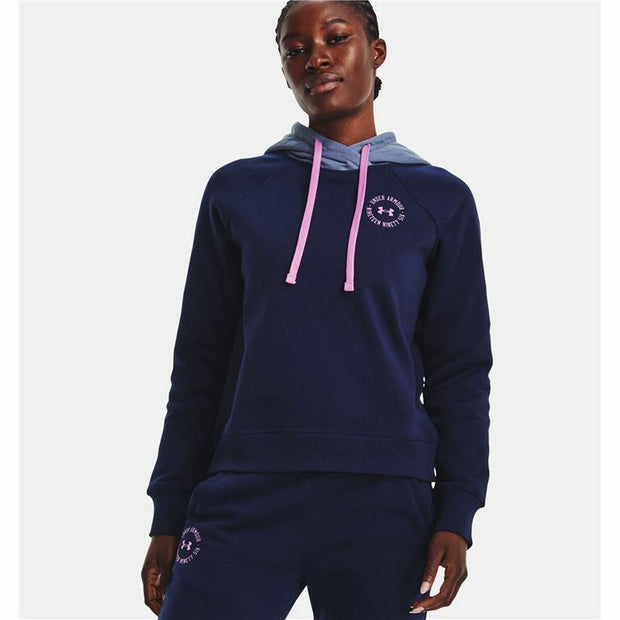 Damen Sweater mit Kapuze Under Armour Rival Fleece Marineblau