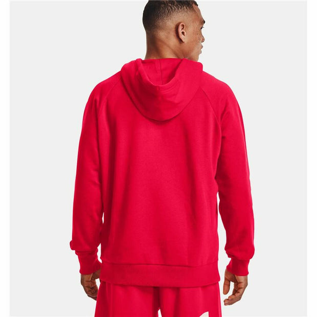 Herren Sweater mit Kapuze Under Armour Rival Big Logo Rot