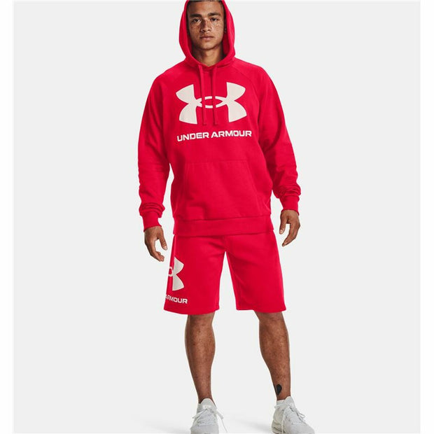 Herren Sweater mit Kapuze Under Armour Rival Big Logo Rot
