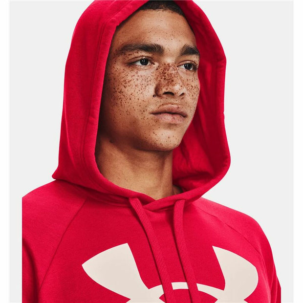 Herren Sweater mit Kapuze Under Armour Rival Big Logo Rot