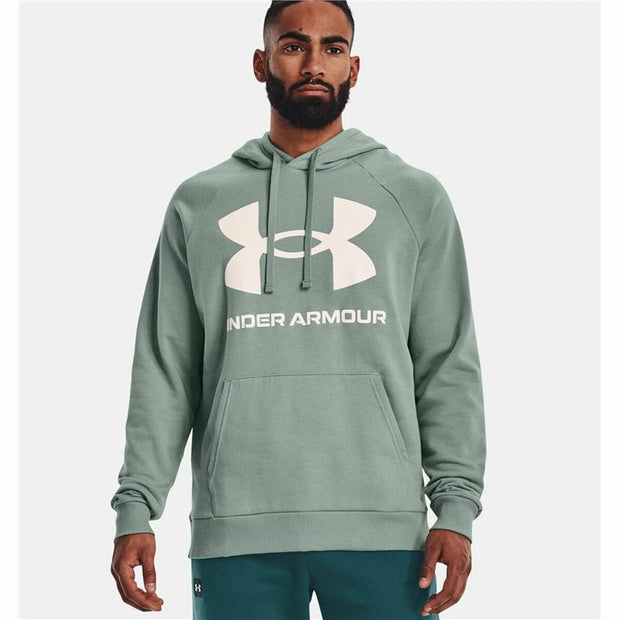 Herren Sweater mit Kapuze Under Armour Rival Big Logo grün