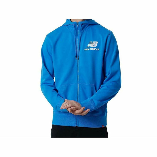 Herren Sweater mit Kapuze und Reißverschluss New Balance MJ03558 SBU Blau