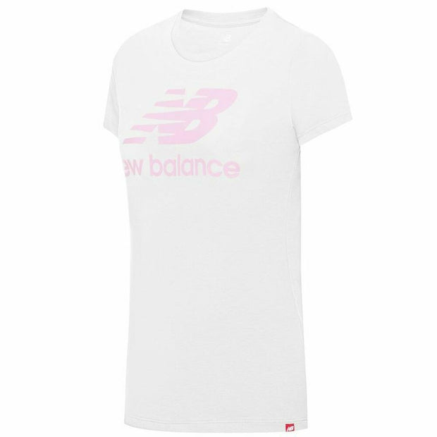 Damen Kurzarm-T-Shirt Essentials Stacked Logo New Balance WT91546_SST Weiß