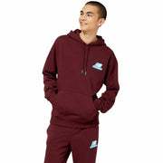 Herren Sweater mit Kapuze New Balance Essentials Stacked Rubber Granatrot