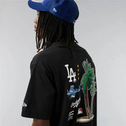 Herren Kurzarm-T-Shirt New Era Los Angeles Dodgers MLB City Graphic Oversized Schwarz