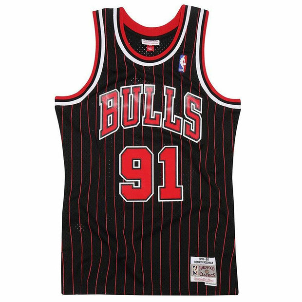 Basketball-T-Shirt Mitchell & Ness Chicago Bulls Dennis Rodman Schwarz
