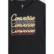 Sweatshirt ohne Kapuze für Mädchen Converse Shine Graphic Boxy Schwarz