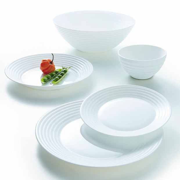 Flad plade Luminarc Harena Weiß Glas (Ø 25 cm)