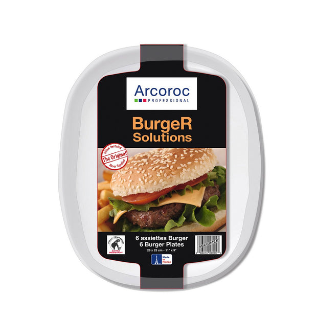 Geschirr-Set Arcoroc Solution Hamburger Weiß Glas 6 Stück (28 cm)