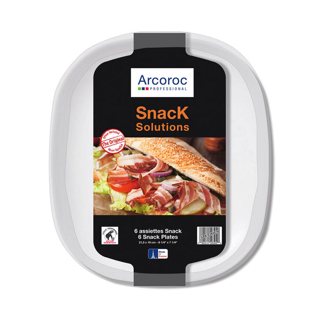 Geschirr-Set Arcoroc Solution Nachtisch Weiß Glas (Ø 21 cm) (6 uds)