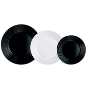 Geschirr Luminarc 1900 Glas Schwarz-Weiß (18 Stücke)