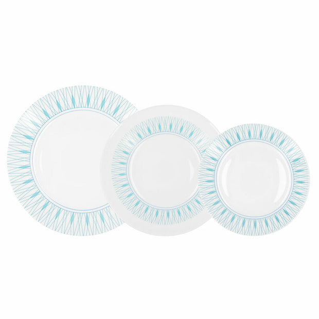Geschirr Arcopal Abrar Blau Weiß Glas (18 Stücke)