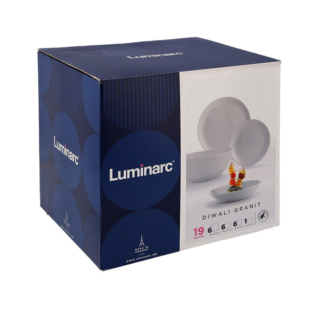 Geschirr Luminarc DIWALI GRANIT Grau Glas (19 pcs)