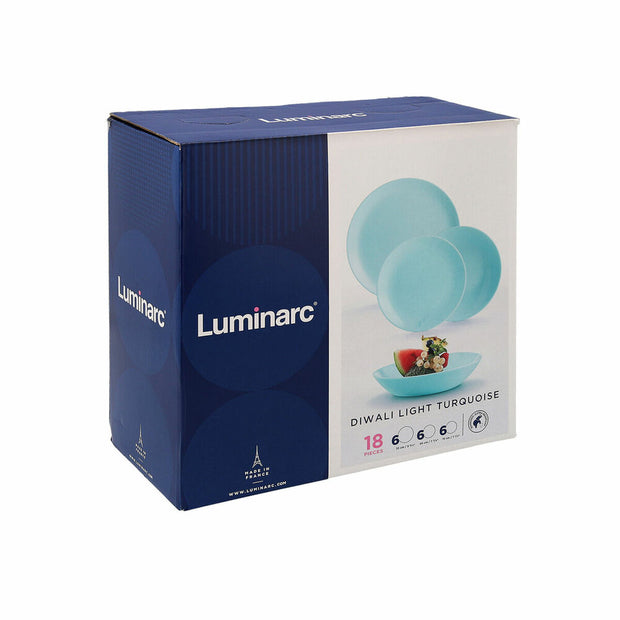 Geschirr Luminarc Diwali türkis Glas (18 Stücke)