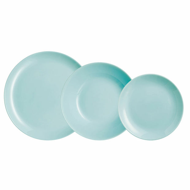 Geschirr Luminarc Diwali türkis Glas (18 Stücke)