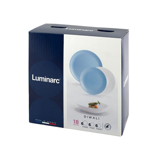 Geschirr Luminarc DIWALI Blau Glas (18 Stücke)