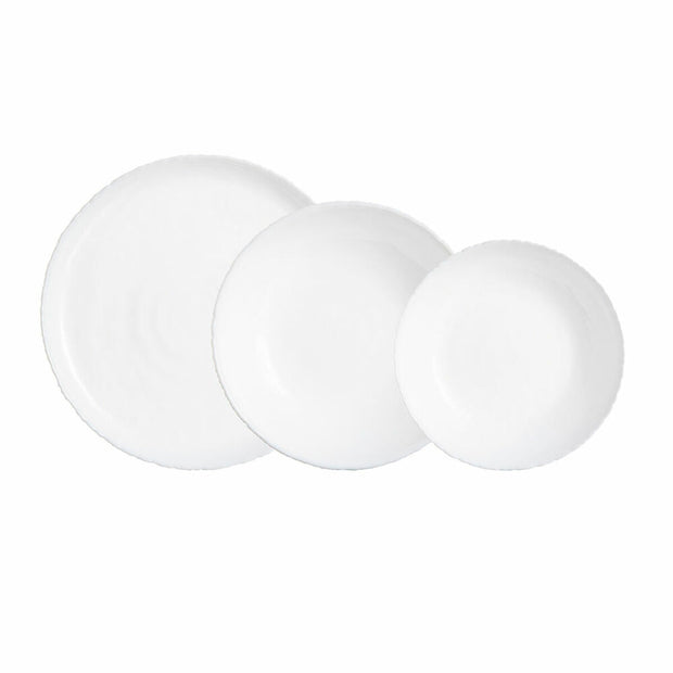 Geschirr Luminarc Ammonite Weiß Glas (18 Stücke)