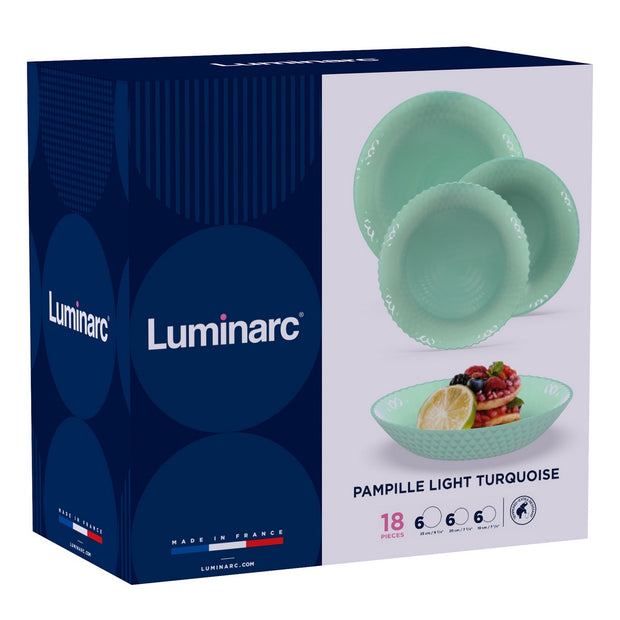 Geschirr Luminarc PAMPILLE türkis Glas (18 Stücke)