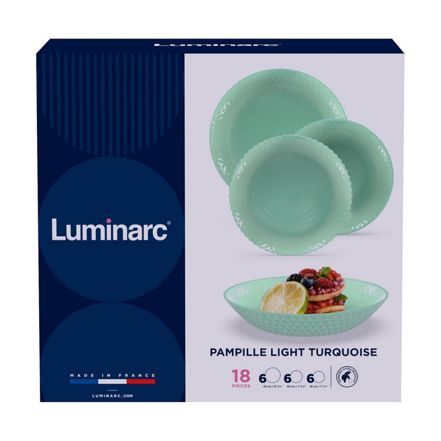 Geschirr Luminarc PAMPILLE türkis Glas (18 Stücke)