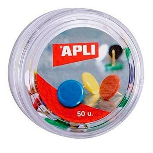 Drawing pins Apli Multicolour nickel (16 Units)