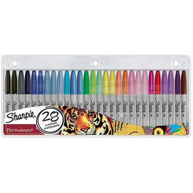 Set of Felt Tip Pens Sharpie Multicolour Permanent 28 pcs 1 Unit