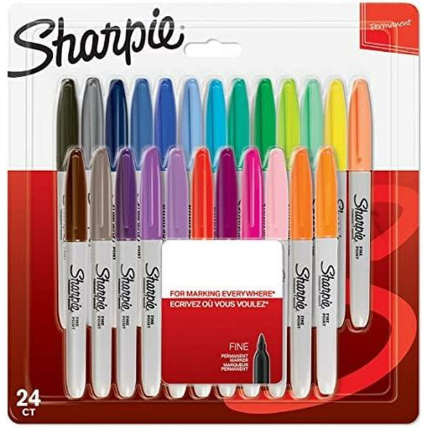Set of Felt Tip Pens Sharpie 24 Pieces Permanent 1 Unit