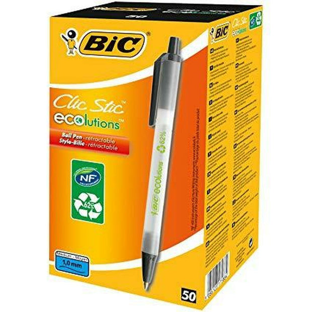 Pen Bic Clic Stic Black 50 Units