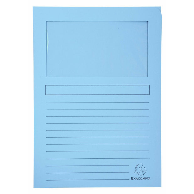 Subfolder Exacompta Super Transparent window Blue A4 (100 Units)