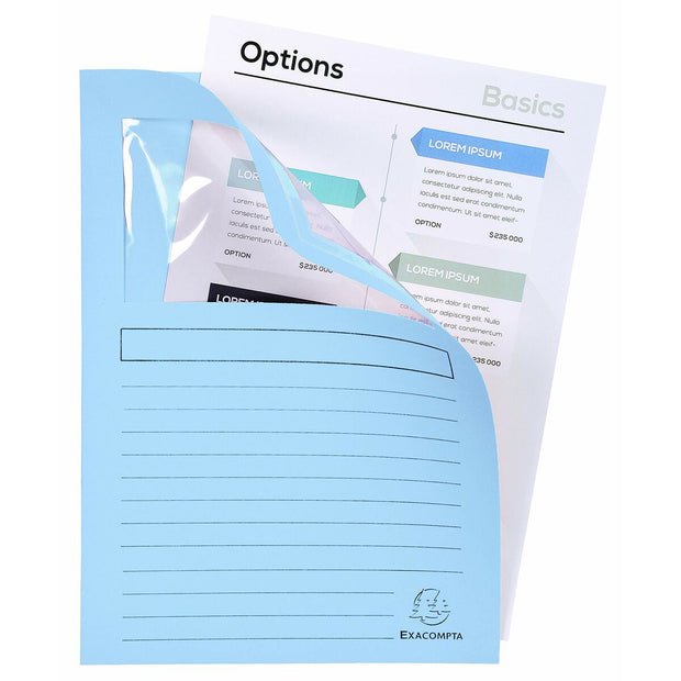 Subfolder Exacompta Super Transparent window Blue A4 (100 Units)