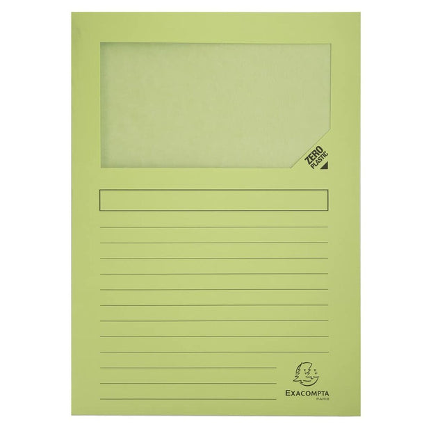 Subfolder Exacompta Super Transparent window Green A4 (100 Units)