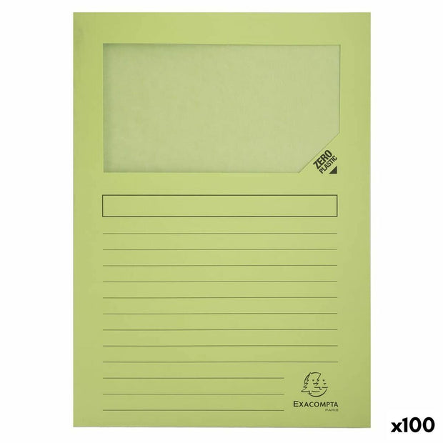 Subfolder Exacompta Super Transparent window Green A4 (100 Units)