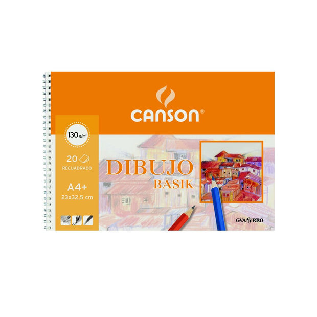 Drawing Pad Canson Basik Micro perforated With inset 130 g 20 Sheets 10Units (23 x 32,5 cm)