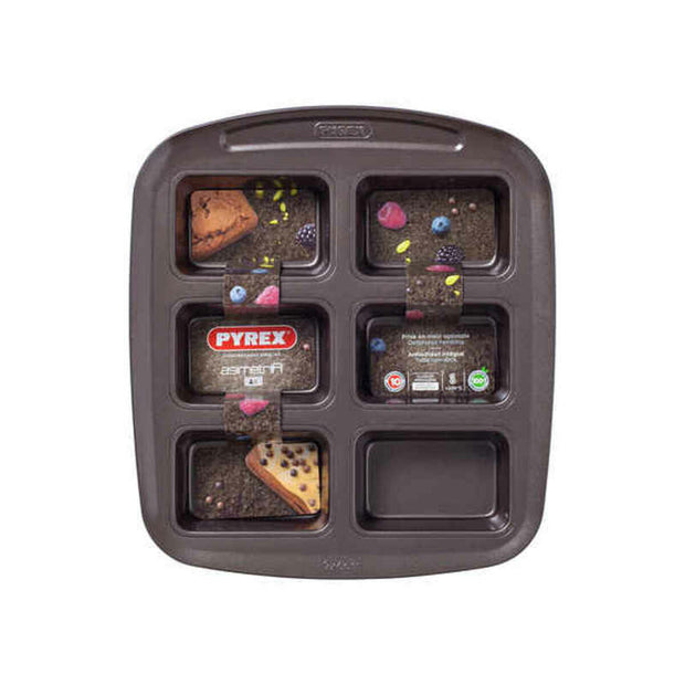 Gebäckbackform Pyrex Asimetria Verzinkter Stahl (6 Fächer)