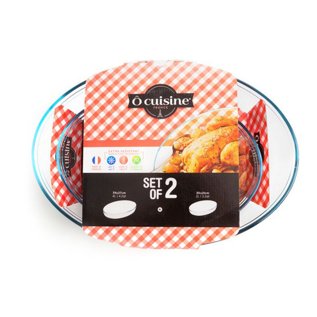 Auflaufformset für den Backofen Ô Cuisine Durchsichtig Borosilikatglas (2 pcs)