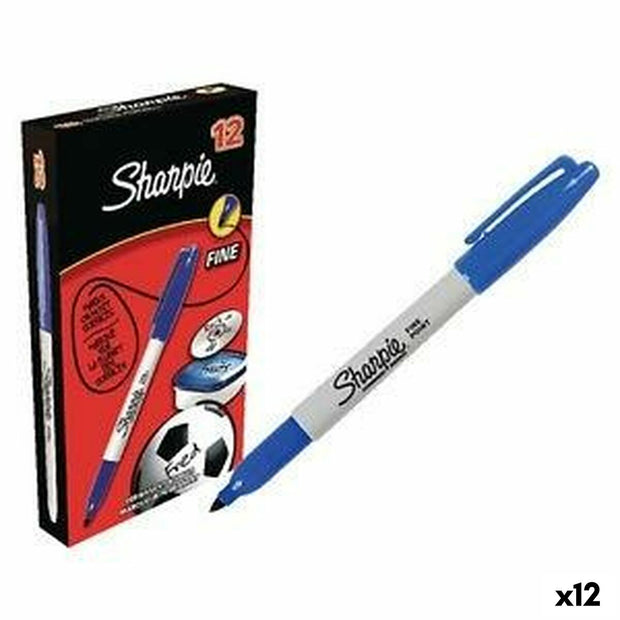 Permanent marker Sharpie Fine Point Blue 0,9 mm (12 Units)