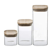 Set mit 3 Kanistern Secret de Gourmet Stapelbar Durchsichtig Glas