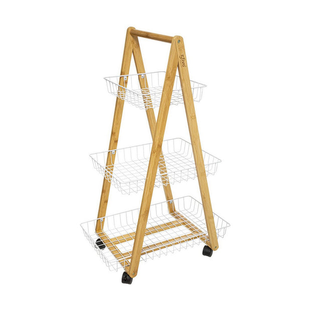 Küchenwagen 5five Blanc Kitchen Weiß/natürlich (55 x 54,5 x 35,5 cm)