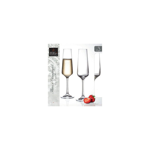 Gläsersatz Secret de Gourmet 3 Stücke Kristall Durchsichtig (22 cl)