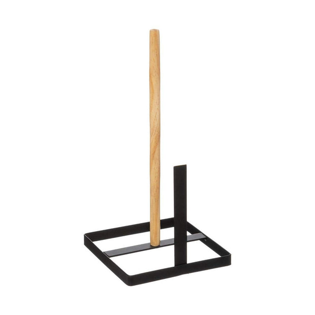 Küchenpapierrollenhalterung Secret de Gourmet Holz Schwarz (15 x 15 x 30 cm)